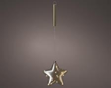 PENDENTE STELLA LUMINOSA CON 15 MICRO LED BIANCO CALDO 20X6,5 CM