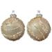PALLINA DI NATALE 8CM CHAMPAGNE CON DECORI