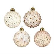 PALLINA DI NATALE 8CM TRASPARENTE CON DECORI