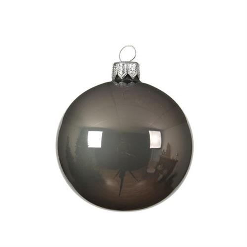 PALLINE DI NATALE GRIGIO LUCIDO 10 CM CONFEZIONE 4 PZ