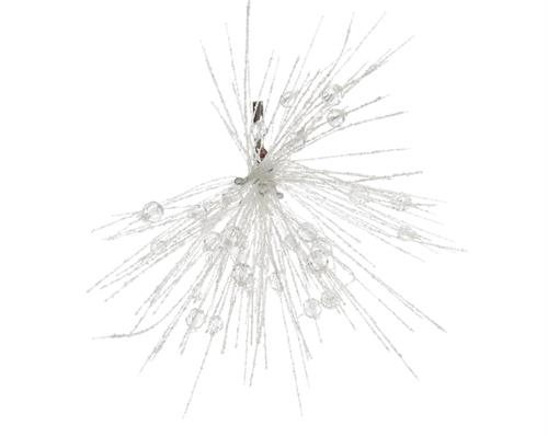 DECORAZIONE CON MOLLETTA PERLINE BIANCHE dia16x14cm
