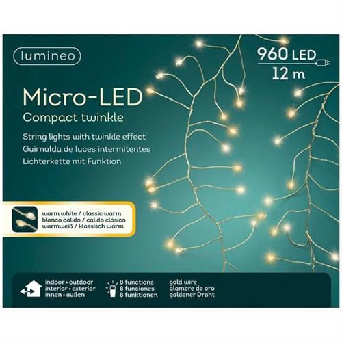 CATENA LUCI MICROLED 12MT 960 LED LUCE BIANCO FREDDO/CALDO