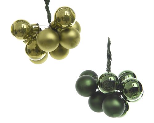 PALLINE DI NATALE A GRAPPOLO VERDE PINO 10 PZ