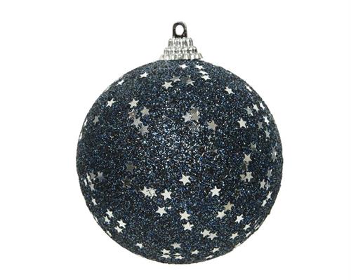 PALLINA DI NATALE IN FOAM BLU GLITTER 8 CM