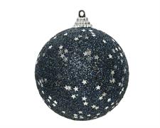 PALLINA DI NATALE IN FOAM BLU GLITTER 8 CM