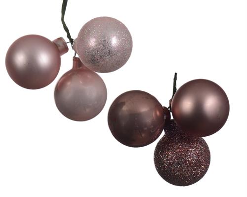 PALLINE DI NATALE ROSA A GRAPPOLO 3 PZ