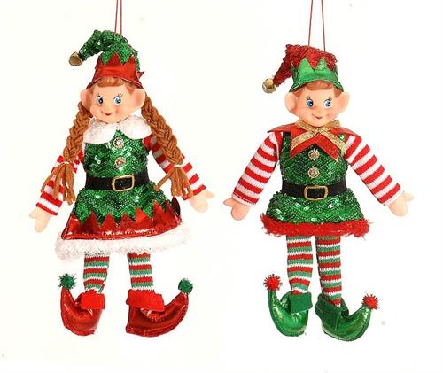 DECORAZIONE PENDENTE 25CM ELFO MASCHIO/FEMMINA