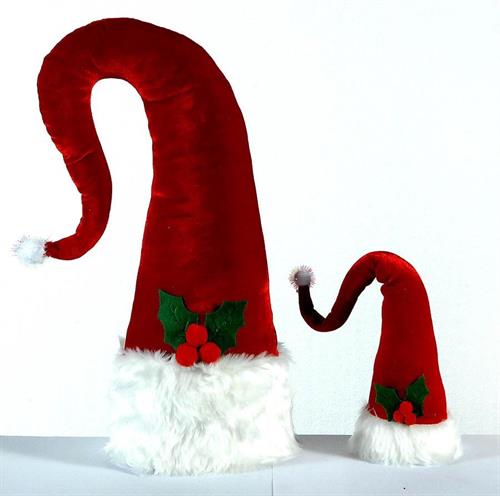 CAPPELLO BABBO NATALE 47CM IN VELLUTO ROSSO