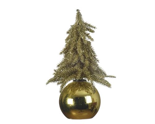 PALLINA CON MINI ALBERO ORO 12 CM