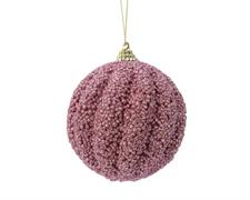 PALLINA DI NATALE IN FOAM ROSA VELVET GLITTERATA 8 CM
