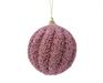 PALLINA DI NATALE IN FOAM ROSA VELVET GLITTERATA 8 CM