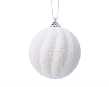 PALLINA DI NATALE IN FOAM BIANCO GLITTER 8 CM