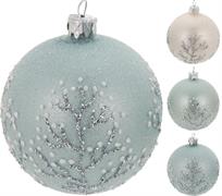 PALLINA DI NATALE DECORATA 3 COLORI ASS
