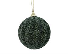 PALLINA 8 CM IN SCHIUMA GLITTERATA VERDE SCURO