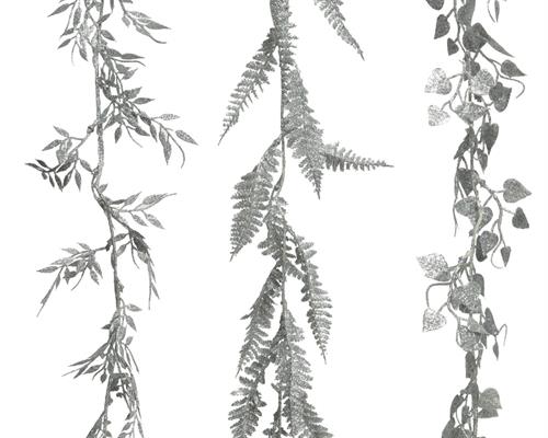 GHIRLANDA 180 CM FOGLIE ARGENTO