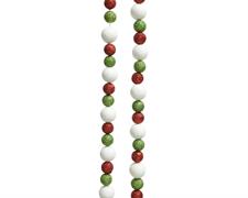 GHIRLANDA 240 CM PALLINE IN SCHIUMA VERDE/BIANCO/ROSSO