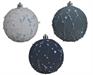 PALLINA DI NATALE CON DECORI BIANCO AZZURRI 8 CM