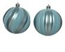 PALLINA DI NATALE CELESTE DECORI VELLUTATI 8 CM