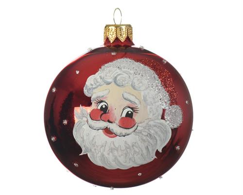 PALLINA DI NATALE ROSSA CON DECORO BABBO NATALE