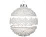 PALLINA DI NATALE TRASPARENTE CON DECORO BIANCO 8 CM