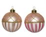 PALLINA DI NATALE ROSA DECORATA ORO 2 ASSORTITE