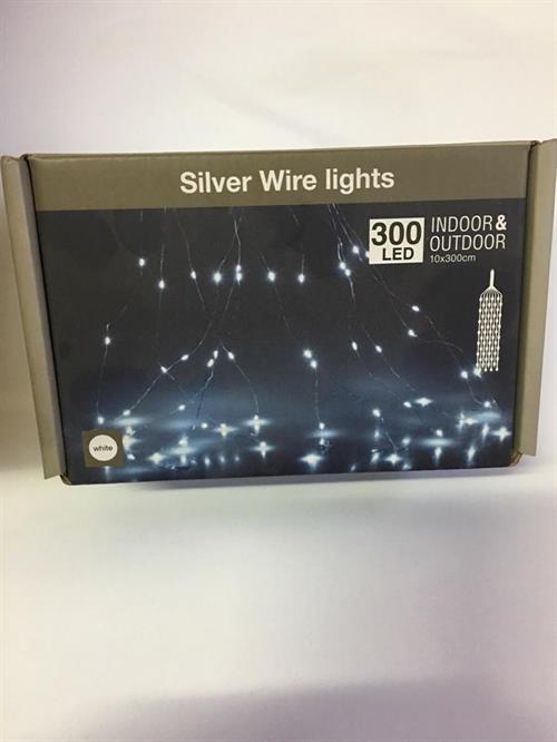 LUCI DI NATALE 300 LED BIANCO FREDDO CASCATA