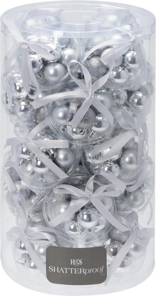 PALLINE DI NATALE ARGENTO 3 CM CONFEZIONE 12 PZ
