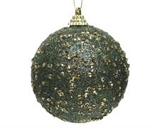 PALLINA NATALIZIA IN SCHIUMA VERDE 8CM CON PAILLETTES ORO