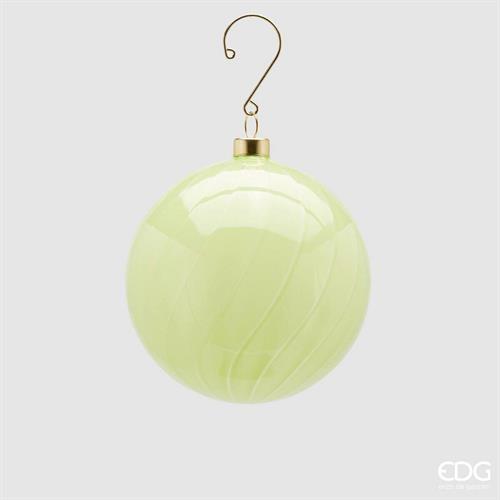 PALLINA DI NATALE VERDE CHIARO VETRO VORTEX 10 CM -EDG-