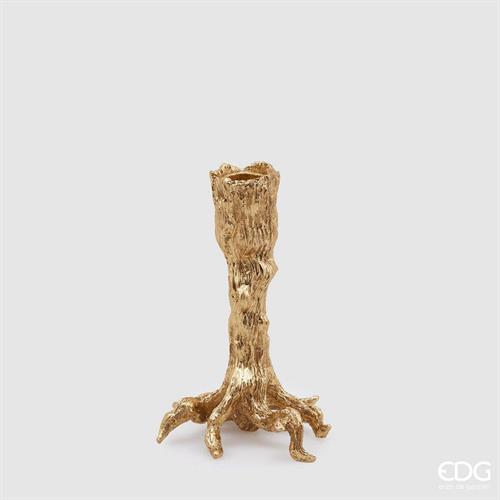 PORTACANDELE RAMO POLY ORO H.17 CM