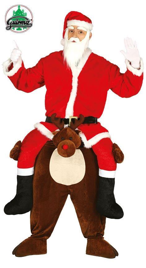 COSTUME RENNA TRASPORTA BABBO NATALE TG. L