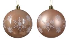 PALLINA DI NATALE ROSA DECORO FIOCCO DI NEVE 2 ASSORTITE