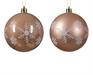PALLINA DI NATALE ROSA DECORO FIOCCO DI NEVE 2 ASSORTITE