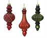 PENDENTE IN VETRO OPACO ROSSO / VERDE GLITTER ORO 1 PZ 15X6 CM