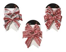 FIOCCO IN TESSUTO SET 2 PZ BIANCO ROSSO 16X2 CM