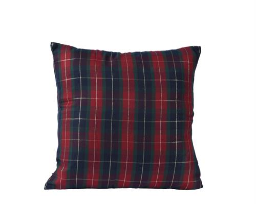 CUSCINO A QUADRI ROSSO BLU VERDE CON LINEE ORO 45 CM