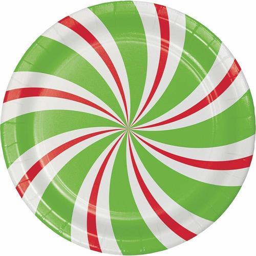 PIATTI 18CM PEPPERMINT PARTY 8PZ