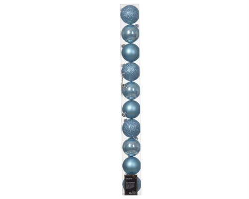 PALLINE DI NATALE AZZURRE 6 CM CONFEZIONE 10 PZ