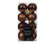 PALLINE DI NATALE MARRONE 4 CM CONFEZIONE 16 PZ