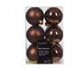 PALLINE DI NATALE MARRONE 6 CM CONFEZIONE 12 PZ