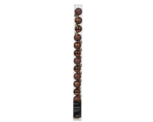 PALLINE DI NATALE MARRONE 3 CM CONFEZIONE 14 PZ