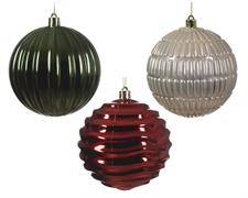 PALLINE DI NATALE PERLA-VERDE-ROSSO 3 ASSORTITE 10 CM