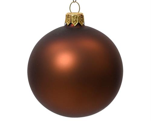 PALLINE PER ALBERO MARRONE OPACO IN VETRO 10 CM 4 PZ