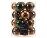 PALLINE DI NATALE MARRONE VERDE 6 CM CONFEZIONE 20 PZ