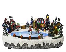 SCENOGRAFIA NATALIZIA PISTA DI PATTINAGGIO H.14,5X33,5X25 CM N22