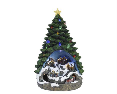 ALBERO IN POLIRESINA CON PAESAGGIO LED N1 H.66,5X44,5X