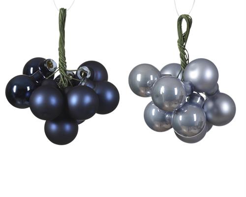 PALLINE DI NATALE A GRAPPOLO BLU/CELESTE 2 CM 10 PZ