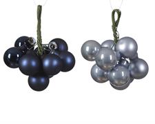 PALLINE DI NATALE A GRAPPOLO BLU/CELESTE 2 CM 10 PZ