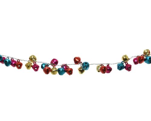GHIRLANDA CAMPANELLE IN FERRO MULTICOLOR 120CM