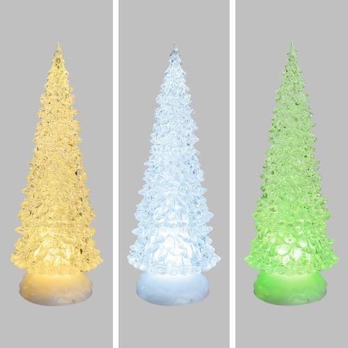 ALBERO NATALE GHIACCIO ACRILICO GLITTER LED ICE 3 COLORI